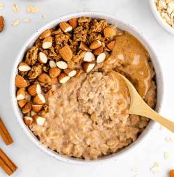 Almond Oatmeal Bowl - High Protein Indian Breakfast