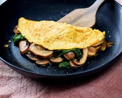 Spinach and Mushroom Omelet - High Protein Indian Breakfast